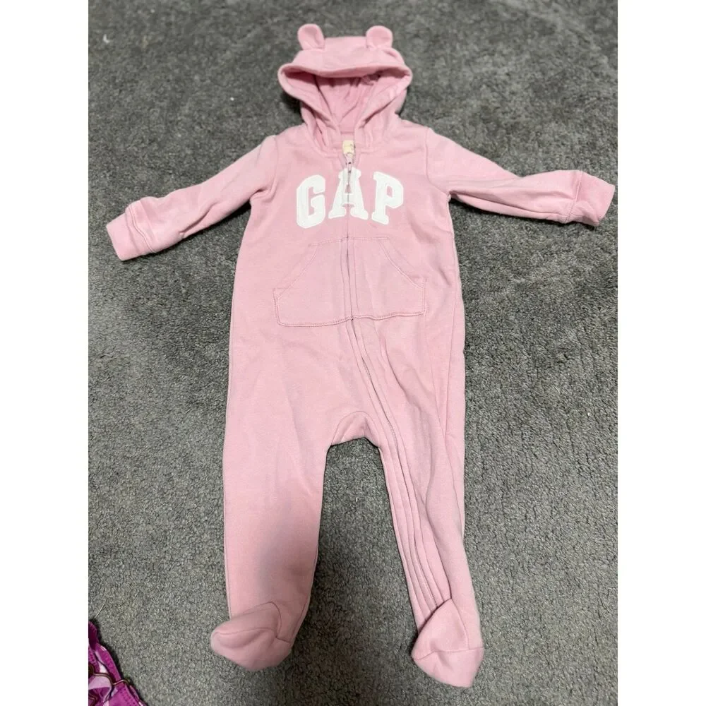 GAP Baby Bear Sweatshirt Bodysuit Pink Size 6-12 Month
